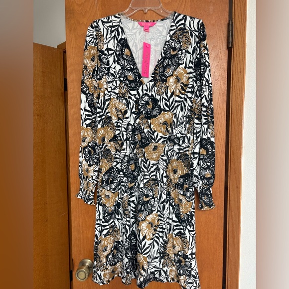 Lilly Pulitzer Dresses & Skirts - NWT Lilly Pulitzer Talley long sleeved dress Onyx Peony Party Large